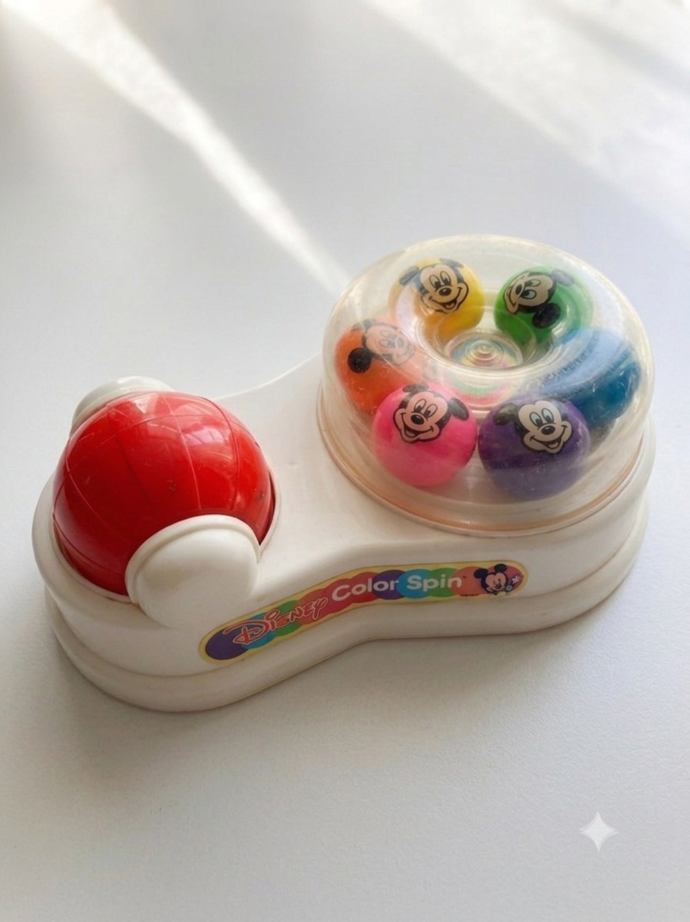 Vintage 1986 Mattel Disney Colour Spin Mickey Mouse Toy Roller Spinner